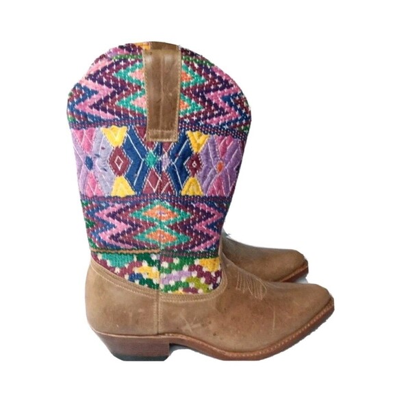 Handcrafted Kilim & Leather Boots Woven South Western Women's Size 41 | US 10 - Picture 2 of 13